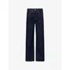 Khaite Womens Benson Bonnie Straight-leg Denim-blend Jeans In Blue