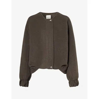 Khaite Womens  Cordan Relaxed-fit Wool Bomber Jacket In Army Melange