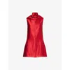 Khaite Women Red Turtle Neck Mini Dress, S Luxury Dresses For Women Darveys In Red
