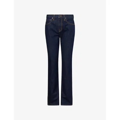 Khaite Womens Benson Farley Straight Denim Jeans In Blue