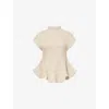 Khaite Womens Flax Gilles Flared Knitted Top Xs