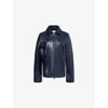 Khaite Womens Dark Navy Jackson Leather Jacket In Blue