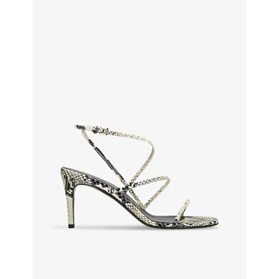 KHAITE WOMENS KHAITE LOOP SNAKE-PRINT LEATHER HEELED SANDALS