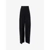 Khaite Womens Maris High-rise Straight-leg Wool-blend Trousers Black In Black