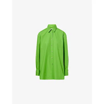 Khaite Womens  Newton Relaxed Cotton Shirt In Green