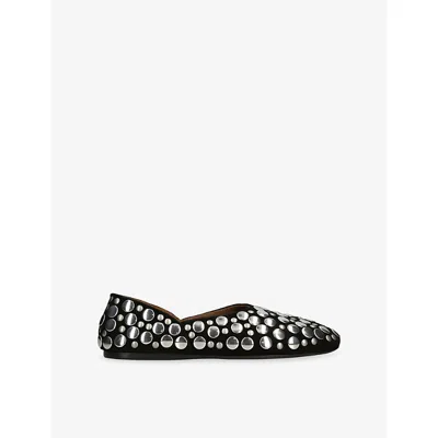 Khaite Jane Stud-embellished Leather Ballet Flats In Black