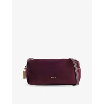 Khaite Womens Kye Mini Suede Crossbody Bag Rouge Noir