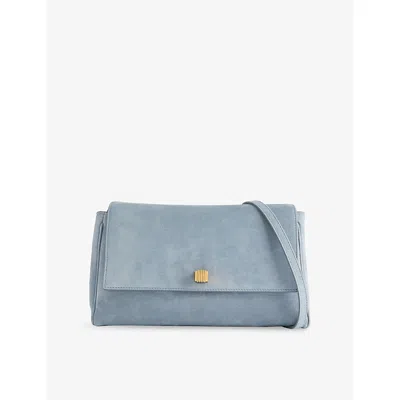 Khaite Womens Lead Audrey Suede Crossbody Bag In Gray