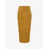 Khaite Womens Toffee Loxley High-waist Suede Midi Skirt In Brown