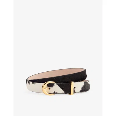 Khaite Womens Luna Pony Hair-leather Belt Natural