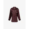 Khaite Womens Almandine Matteo Relaxed-fit Silk Shirt In Burgundy