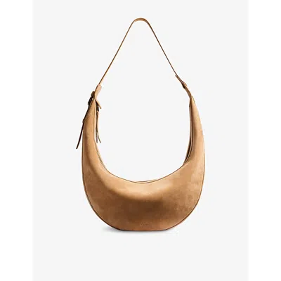 Khaite Womens Augustina Suede Hobo Bag Mud
