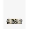 Khaite Donna Snakeskin Embossed Evening Clutch In White