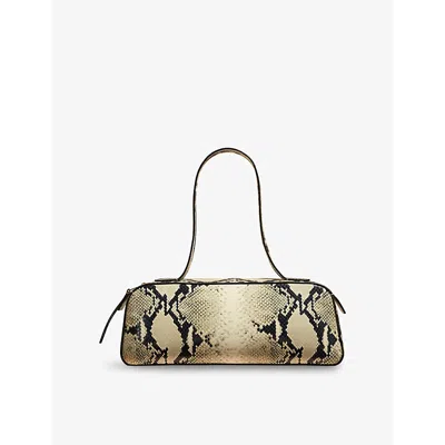 KHAITE WOMENS NATURAL SIMONA SNAKESKIN-EFFECT LEATHER SHOULDER BAG
