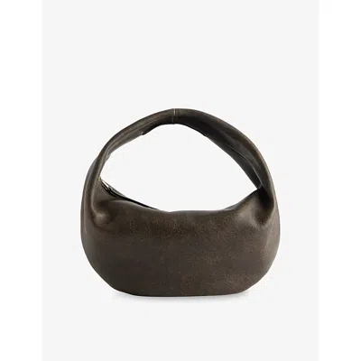 Khaite Womens Olivia Medium Leather Hobo Bag Natural/black