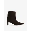 Khaite Womens Dark Brown Ona 55 Suede Ankle Boots Eur 37 / 4 Uk