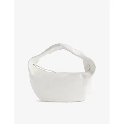 Khaite Womens Olivia Medium Leather Hobo Bag Optic White