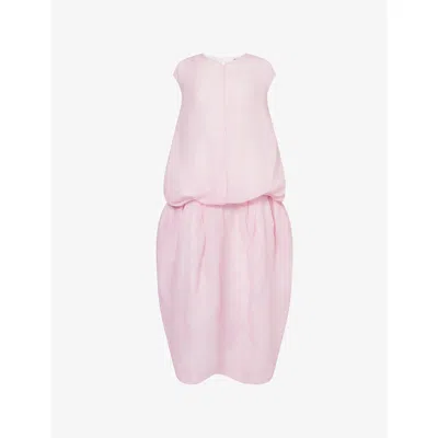 Khaite Womens Peony Noah Ruched Silk Midi Dress