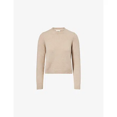 Khaite Womens Putty Leta Crewneck Cashmere Jumper In Neutral