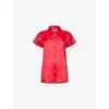 Khaite Womens Raspberry Keefe Sheer Silk Top Xs In Raspberry
