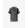 Khaite Womens Storm Riordan Camp-collar Stretch-wool And Cashmere Shirt In Gray