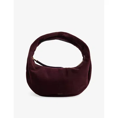 Khaite Womens Rouge Noir Olivia Mini Suede Hobo In Brown