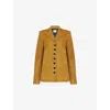 Khaite Womens Toffee Saraphina Peak-lapels Suede Jacket In Brown