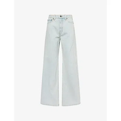 Khaite Womens Shelburne Dane Wide-leg Denim-blend Jeans In Blue