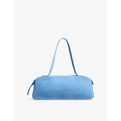 Khaite Womens Simona Suede Shoulder Bag Sky Blue