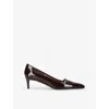 Khaite Womens Celia 50 Heeled Patent-leather Pumps Wine Eur 39.5 / 6.5 Uk