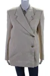 Khaite Womens Wool Lined Collared Open Front Button Blazer Cream In White