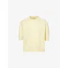 Khaite Womens Davin Short-sleeve Cashmere Jumper Zest