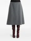 Khaite Wool A-line Skirt In Gray