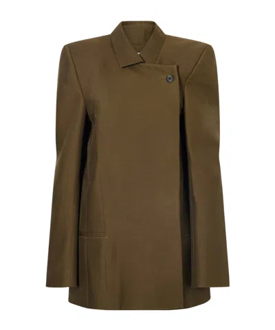 Khaite Armair Wool And Silk-blend Blazer In Brown