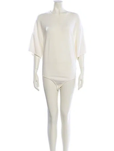Pre-owned Khaite Wool Bateau Neckline Sweater In White