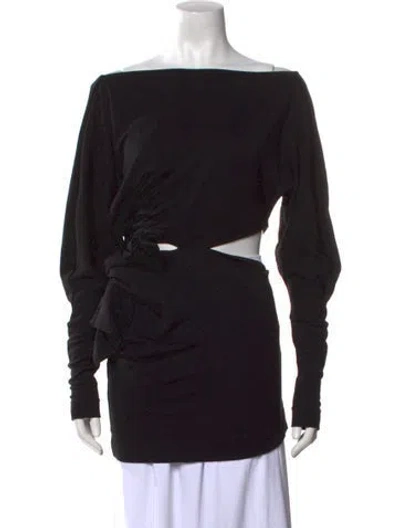 Pre-owned Khaite Wool Bateau Neckline Top In Black