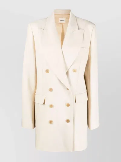 Khaite Wool Blend Double-breasted Jacket In Black