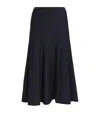 Khaite Wool-blend Mayu Midi Skirt In Navy