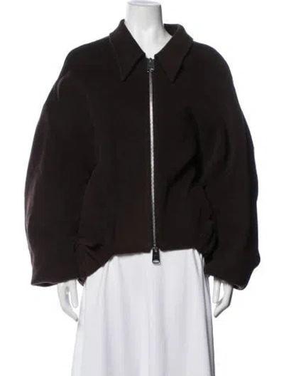 Pre-owned Khaite Wool Bomber Jacket In Brown