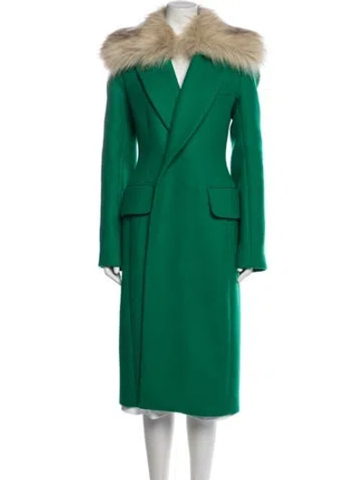 Pre-owned Khaite Wool Coat In Green
