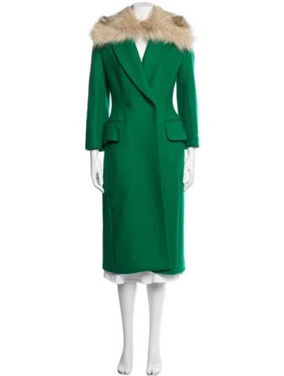 Pre-owned Khaite Wool Coat In Green