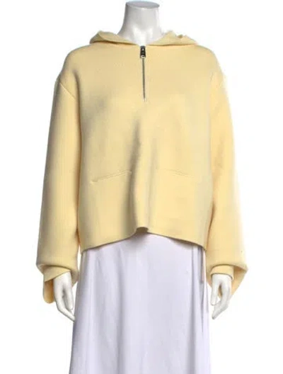 Pre-owned Khaite Wool Crew Neck Sweater In Yellow