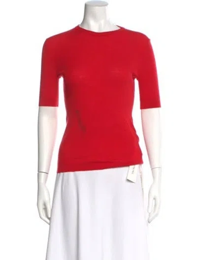 Pre-owned Khaite Wool Crew Neck Top In Red