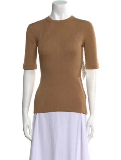 Pre-owned Khaite Wool Crew Neck T-shirt In Brown