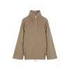 Khaite Wool Jacket With High Collar And Relaxed Fit In Brown