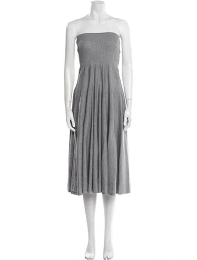 Pre-owned Khaite Wool Knee-length Dress In Gray