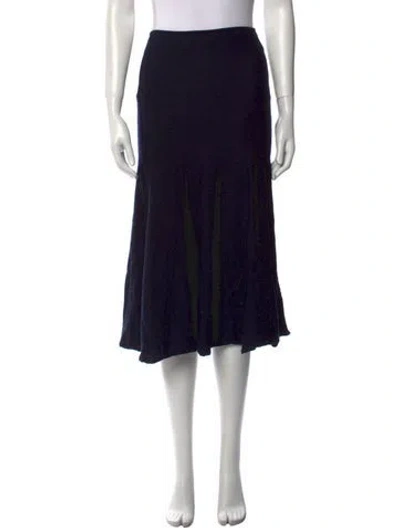 Pre-owned Khaite Wool Knee-length Skirt In Black