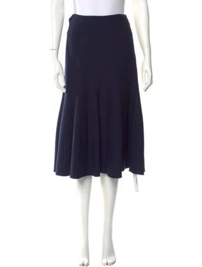 Pre-owned Khaite Wool Knee-length Skirt In Blue