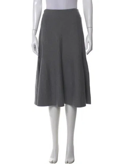 Pre-owned Khaite Wool Knee-length Skirt W/ Tags In Gray