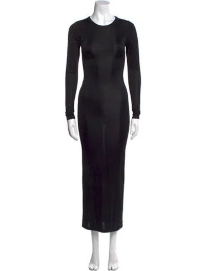 Pre-owned Khaite Wool Long Dress In Black